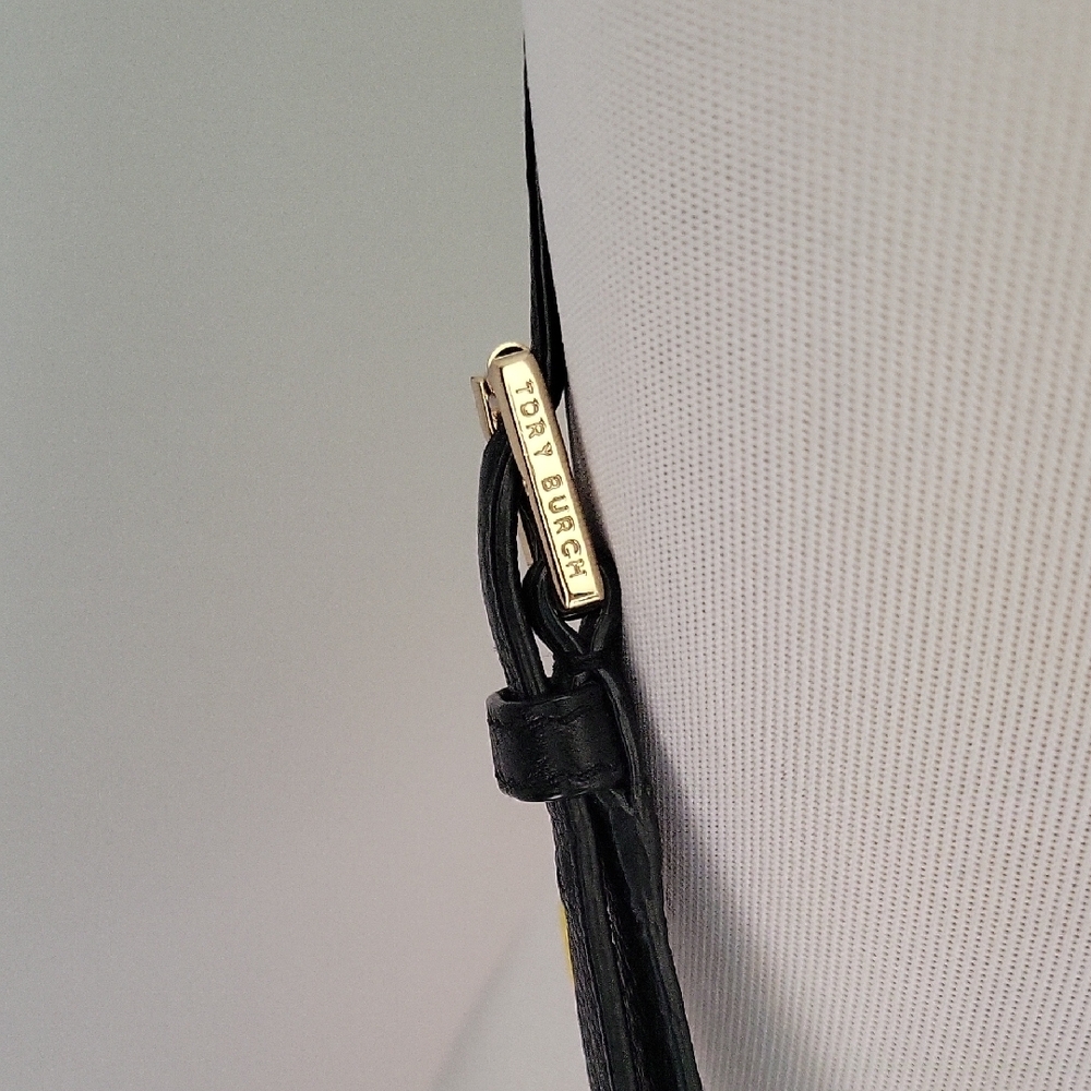 Tory Burch Black Leather Strap with Gold Accent - Picture 2 of 7